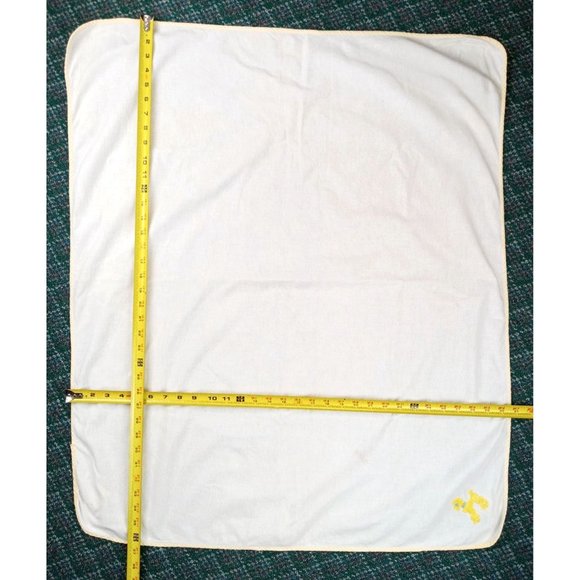 Vintage Baby Blanket Poodle Yellow Cotton French Knot Embroidered Handmade 50s - Picture 6 of 10